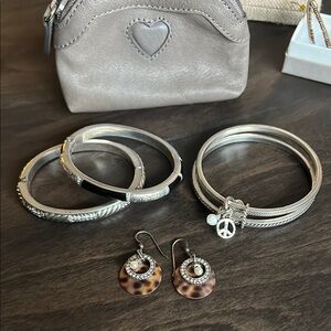 Brighton round tortoise and crystal drop earrings